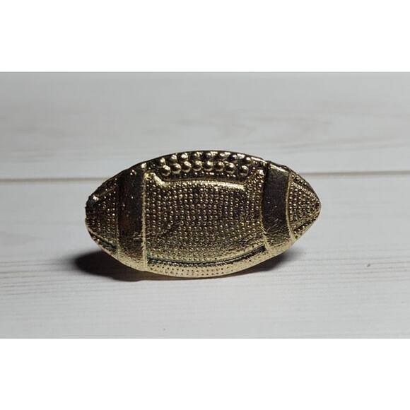 Football Letterman Jacket Pin Sports Athlete Team Varsity Gold Tone - Picture 1 of 3